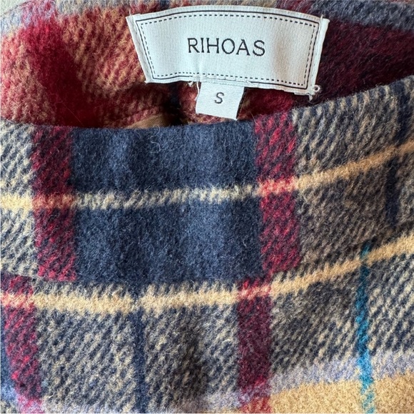 RIHOAS Red and Blue A-Line Mini Skirt Casual - Picture 2 of 4